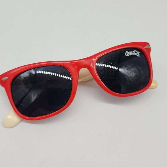 Coca-Cola Red Retro Style Sunglasses With Ivory Arms & Dark Lenses - Picture 2 of 8